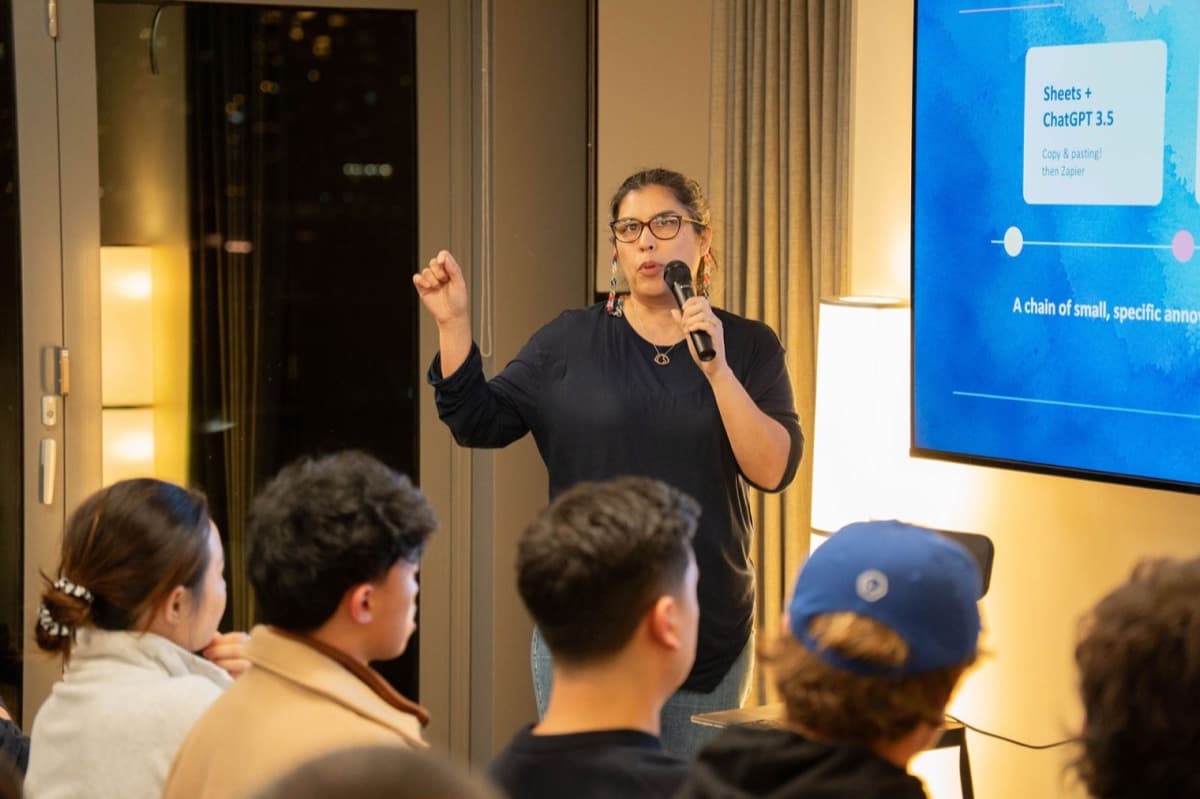 Jane Arandelovic speaking at the Codex Community Meetup in Sydney.